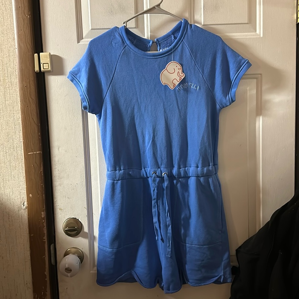 IVORY ELLA BLUE LOUNGE ROMPER: NEW WITH TAGS: SIZE S